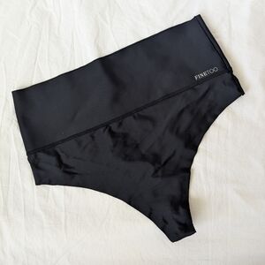 Women's Fine Too Tummy Control High Rise Thong Black